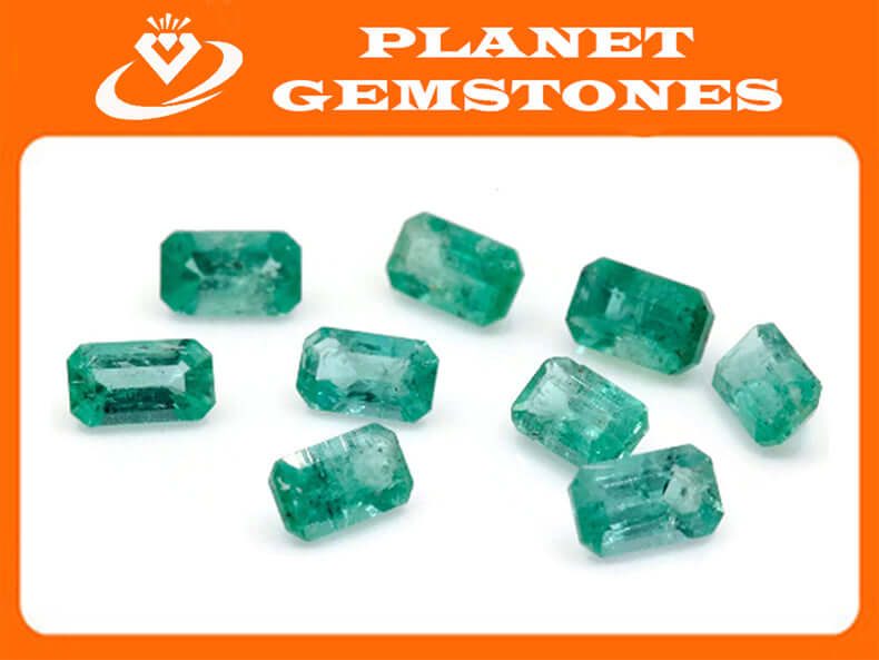 Emerald Rectangle 5x3mm-Emerald-Planet Gemstones