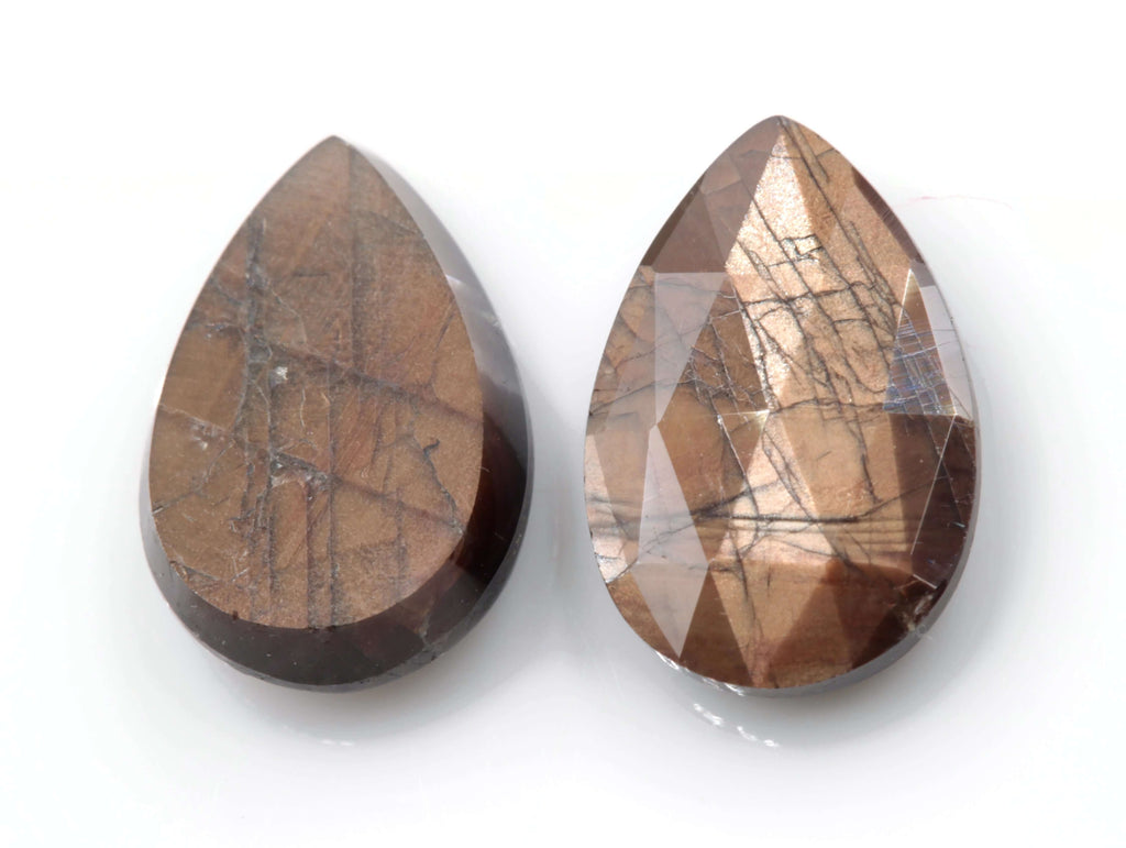 Gold Sheen Sapphire Gold Sapphire Corundum Square shape DIY jewelry Engagement Earrings 12x8mm SKU:114481-Sapphire-Planet Gemstones