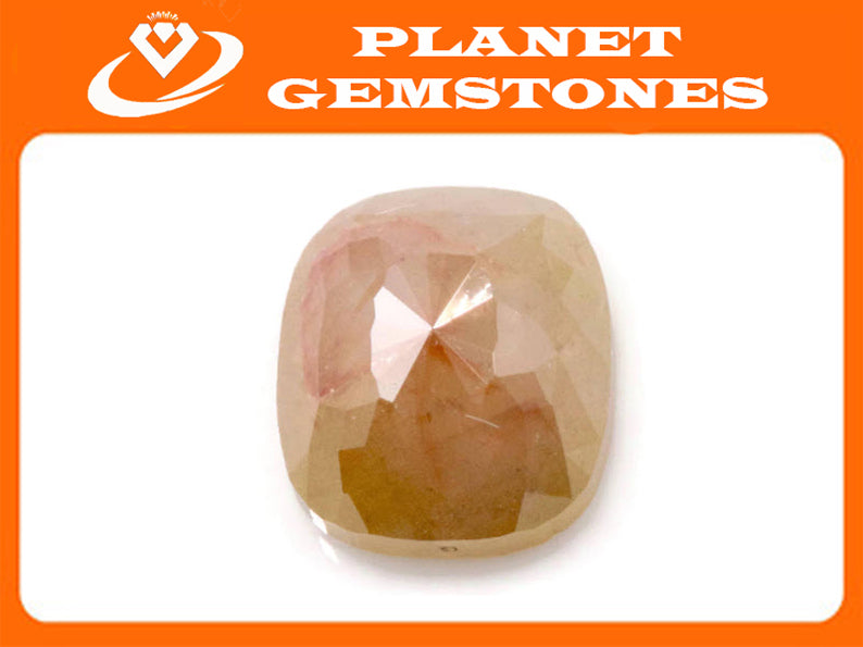 Natural Diamond Diamond Rose Cut April Birthstone champagne Diamond Cabochon faceted Diamond Rose Cut 7x6mm, 1.80ct, 1.23ct,0.82ct,-Planet Gemstones