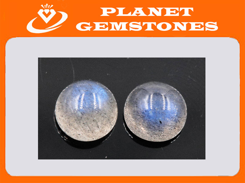 Natural Labradorite Gemstone Genuine Labradorite Blue labradorite Labradorite Cabochon Labradorite Stone DIY Jewelry 7mm, 3.35ct,-Planet Gemstones