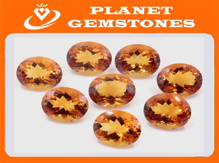 Natural Citrine Quartz DIY Jewelry Supply Citrine faceted Citrine Gemstone November Birthstone Golden Madeira Citrine 16x12mm 8.4ct-Planet Gemstones