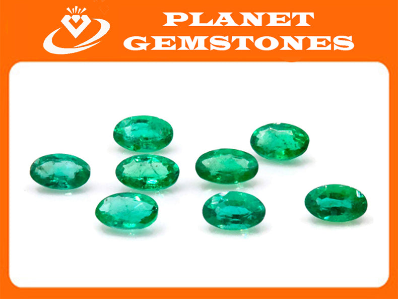 Emerald Oval 5x3mm-Emerald-Planet Gemstones