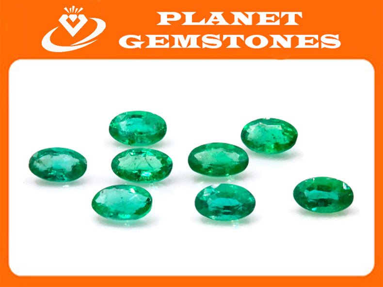 Natural Emerald May Birthstone Zambian Emerald oval Emerald Emerald green Diy Jewelry Supplies Emerald Gemstone 0.20ct 5x3mm-Emerald-Planet Gemstones
