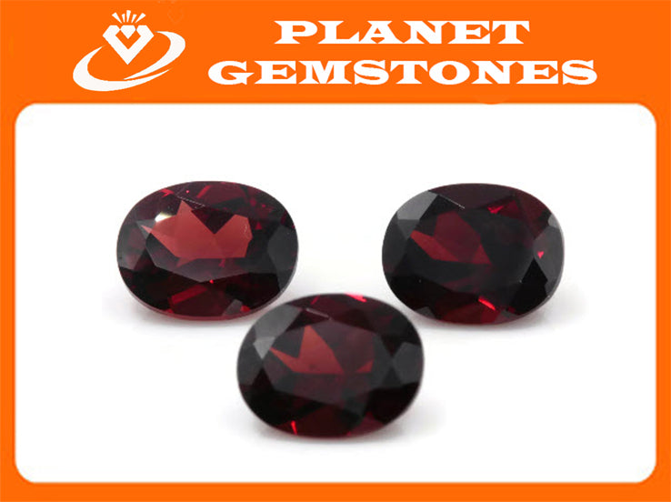 Natural Red Garnet 8x6mm OV 2.31ct January Birthstone Faceted Garnet gemstone DIY Red Garnet gemstone-Planet Gemstones
