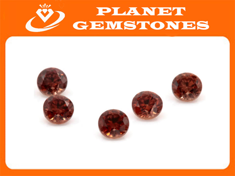 Champagne Zircon Round 3mm-Planet Gemstones