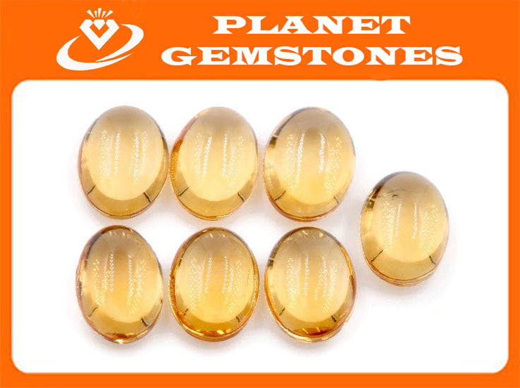 Natural Citrine Quartz Citrine Cabochon Citrine Loose Gemstone DIY Jewelry Supply November Birthstone Golden Citrine Quartz 7x5mm 0.75ct-Planet Gemstones
