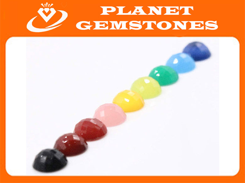 Multicolor Chalcedony Rose Cut 16mm-Planet Gemstones