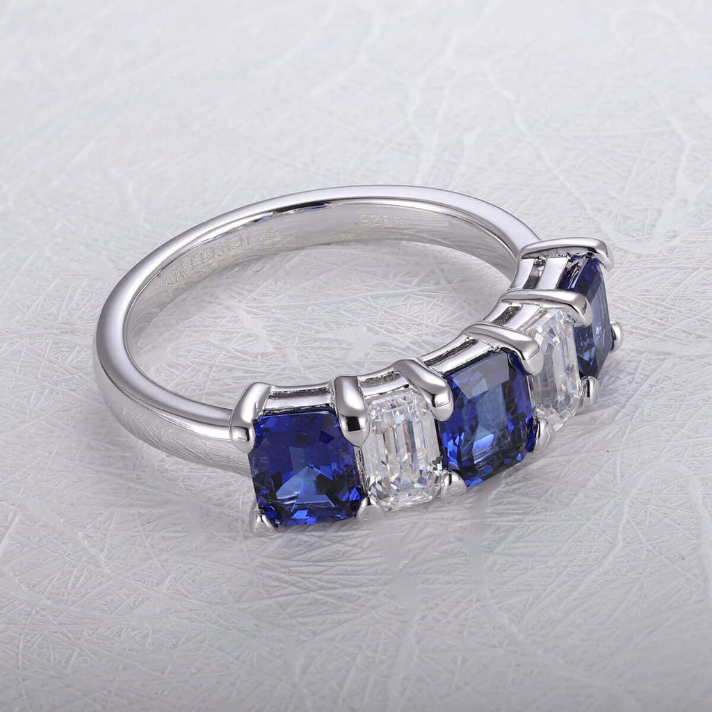 Fashionable double-sided sapphire ring