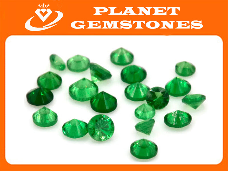 Tsavorite Natural Tsavorite Melee Tsavorite Garnet January Gemstone Green Garnet green Tsavorite 5PCS SET 2mm RD Loose Stone DIY Jewelry-Planet Gemstones