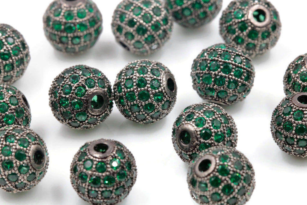 Micro Pave Beads Round 10mm-Beads-Planet Gemstones