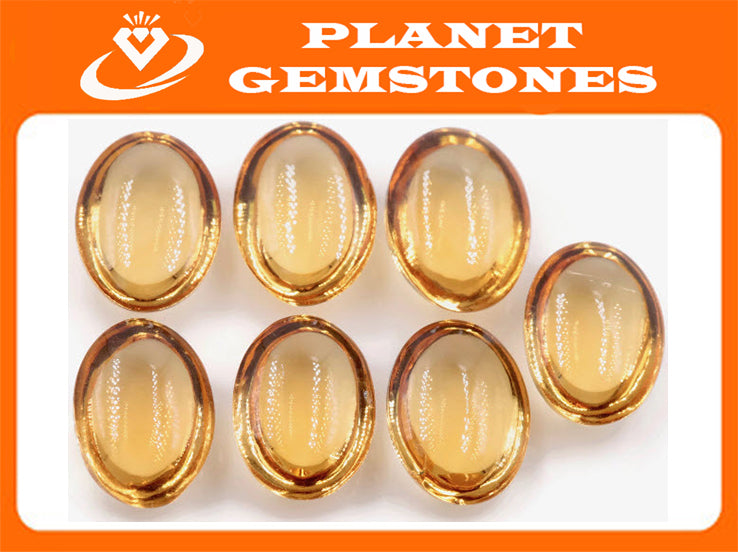 Citrine Cabochon 8x6mm-Planet Gemstones