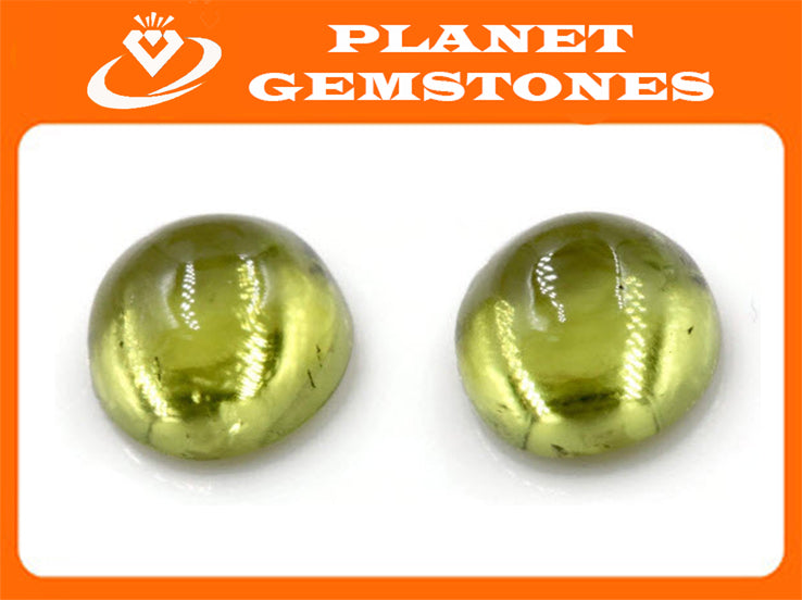 Natural Green Peridot Gemstone RD 8mm Approx 5ct Round Matching Pair August Birthstone DIY Jewelry Supplies Peridot Gift for Her SKU:113202-Planet Gemstones