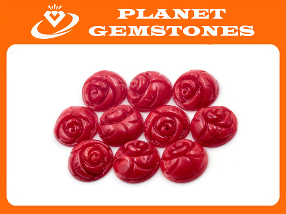 Natural Coral Cabochon RD 8mm,10mm & 12mm Coral Beads Jewelry Supply Coral Cab Loose Stone DIY Jewelry Supplies SKU:114143,114155,114138-Planet Gemstones