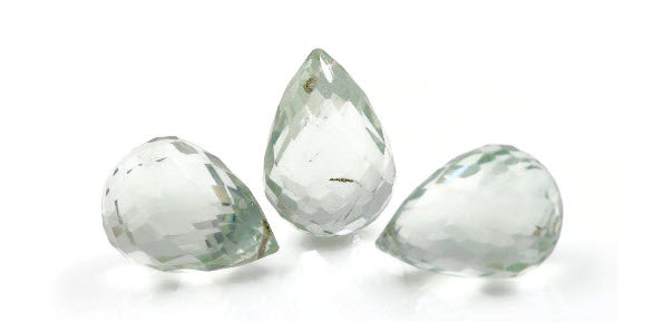 Natural Green Amethyst Pear shape green faceted genuine amethyst DIY Jewelry Supply 14x10mm, 26.13ct DIY Jewelry Supplies SKU:113081-Planet Gemstones