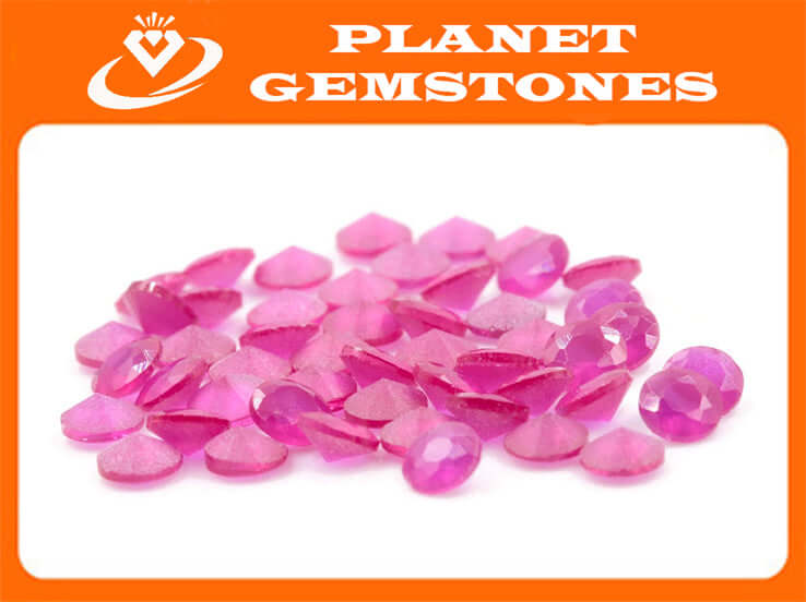 Lab grown Ruby Round 50pcs-Planet Gemstones