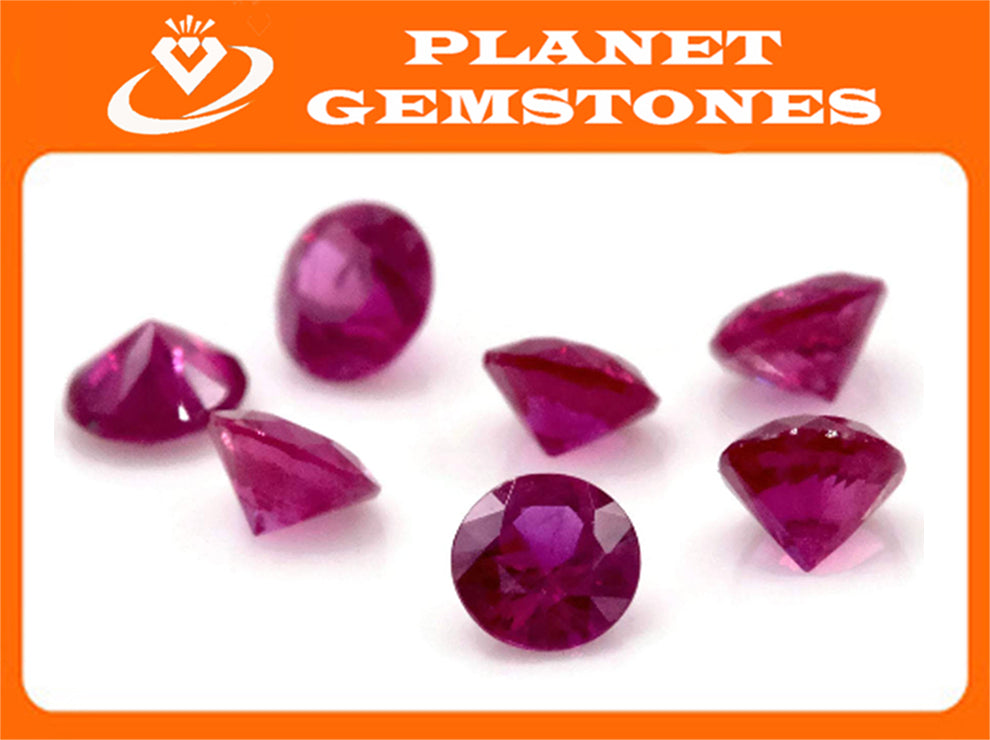 Natural Ruby Gemstone 3.75mm 0.16ct Round DIY Jewelry Ruby Loose Stone July Birthstone Genuine Ruby-Ruby-Planet Gemstones