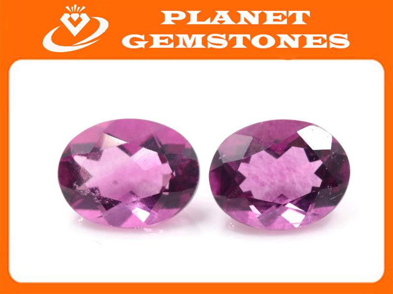 Natural Flourite Flourite Crystal Flourite Flourite Stone Flourite Pink Flourite, Oval, 9x7mm, Matching Pair, 4.26ct, SKU: 00107512-Planet Gemstones