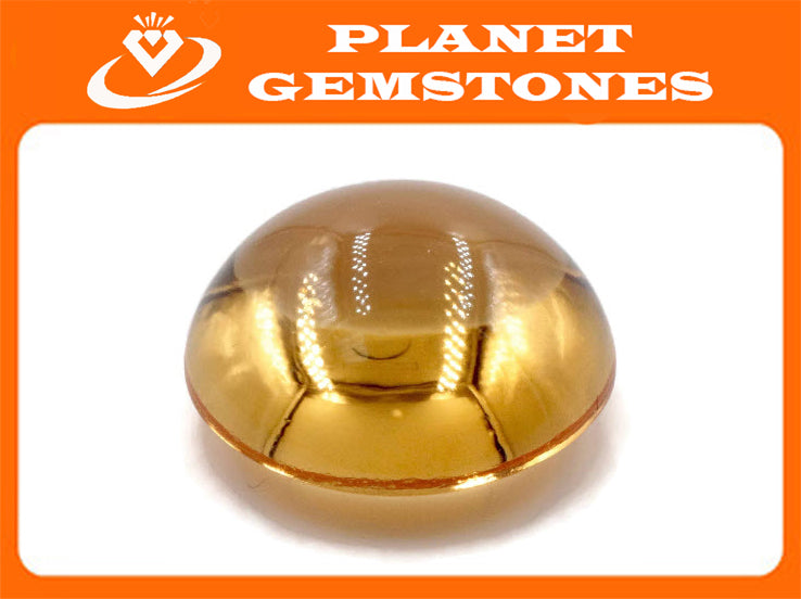 Natural Citrine Quartz Citrine Round Cabochon Citrine Gemstone November Birthstone DIY Jewelry Supply Golden Citrine Quartz 11mm 9.35ct-Planet Gemstones