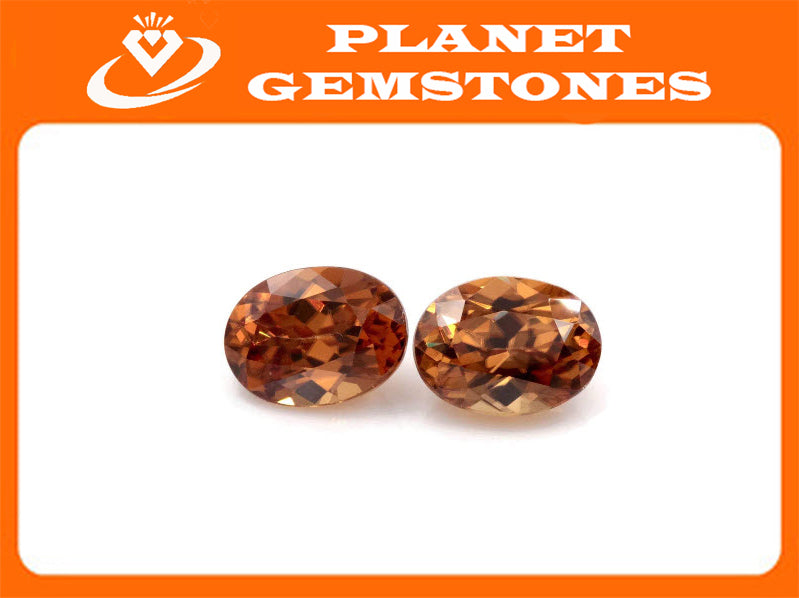 Champagne Zircon Oval 8x6mm-Planet Gemstones