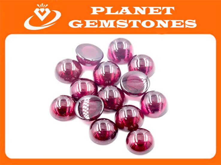 Garnet Natural Garnet January Birthstone Purple Garnet Garnet gemstone Rhodolite Garnet Garnet cabochon Red garnet DIY 8mm 2.93ct-Planet Gemstones