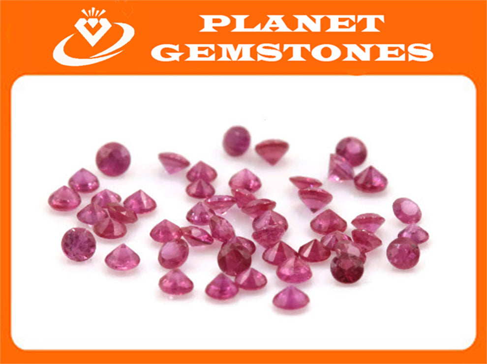 Natural Ruby Ruby Gemstone DIY Jewelry Ruby Loose Stone July Birthstone Ruby Natural Gemstone Faceted Genuine Ruby 5PCS SET 2mm 0.21ct-Ruby-Planet Gemstones