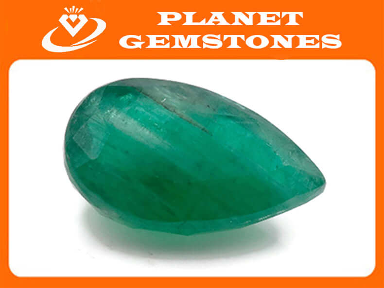 Emerald Natural Emerald May Birthstone Zambian Emerald Pear Emerald Gemstone loose gemstone 14.85x9mm, 5.73ct, Emerald Green-Emerald-Planet Gemstones