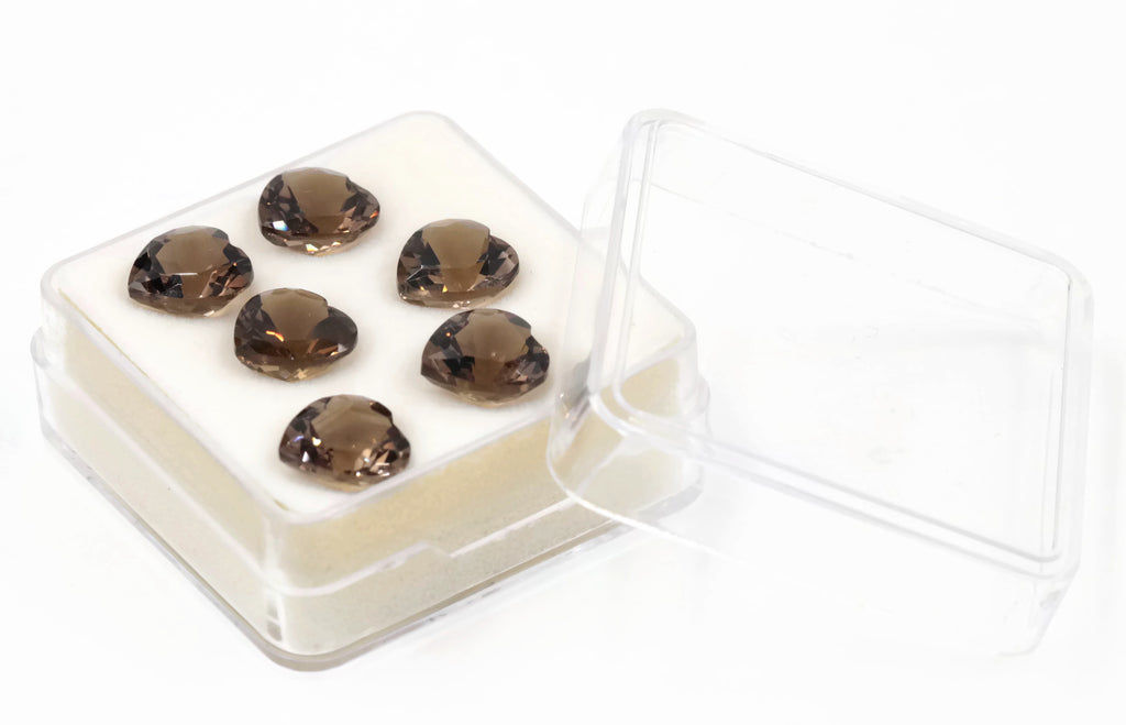 Smoky Quartz heart 9mm-QUARTZ-Planet Gemstones