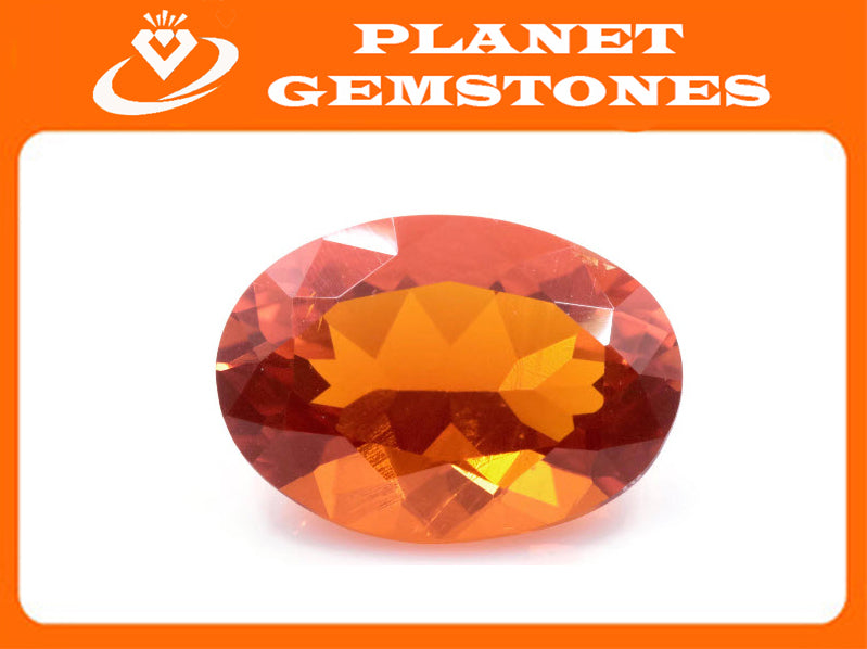 Natural Fire Opal Mexican Fire Opal October birthstone Oange Gemstone Fire Opal Gemstone Faceted Fire Opal Faceted Oval, 11x8mm, 2.12ct,-Planet Gemstones