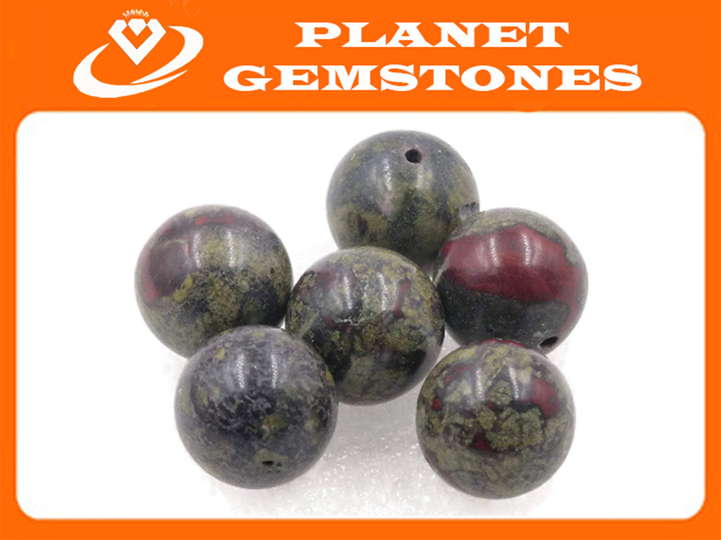 Green Agate Beads 14mm-Planet Gemstones