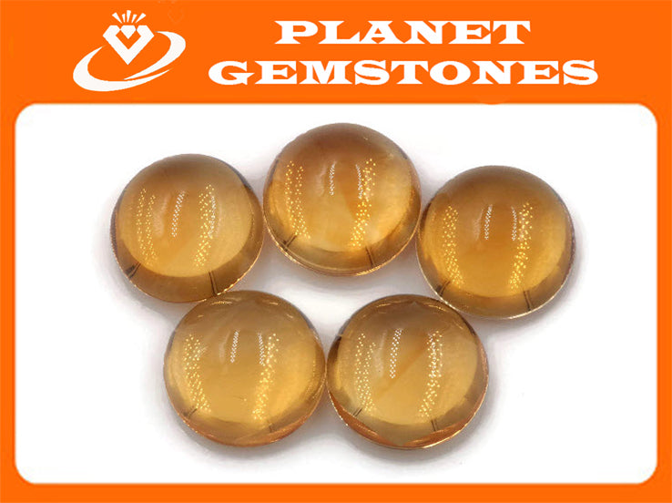 Natural Citrine Quartz Citrine Cabochon Citrine Gemstone November Birthstone DIY Jewelry Supply Golden Citrine Quartz Citrine 8mm 1.9ct-Planet Gemstones