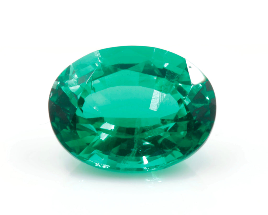 Created Emerald Loose Emerald May Birthstone Created Emerald Gemstone Emerald Green Emerald Oval 9x7mm SKU:114535-Emerald-Planet Gemstones