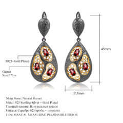 Blue Topaz earrings Amethyst earring Garnet earring Vintage Drop Earrings Genuine 925 Sterling Silver Handmade Cross Line Earrings for Women-earrings-Planet Gemstones
