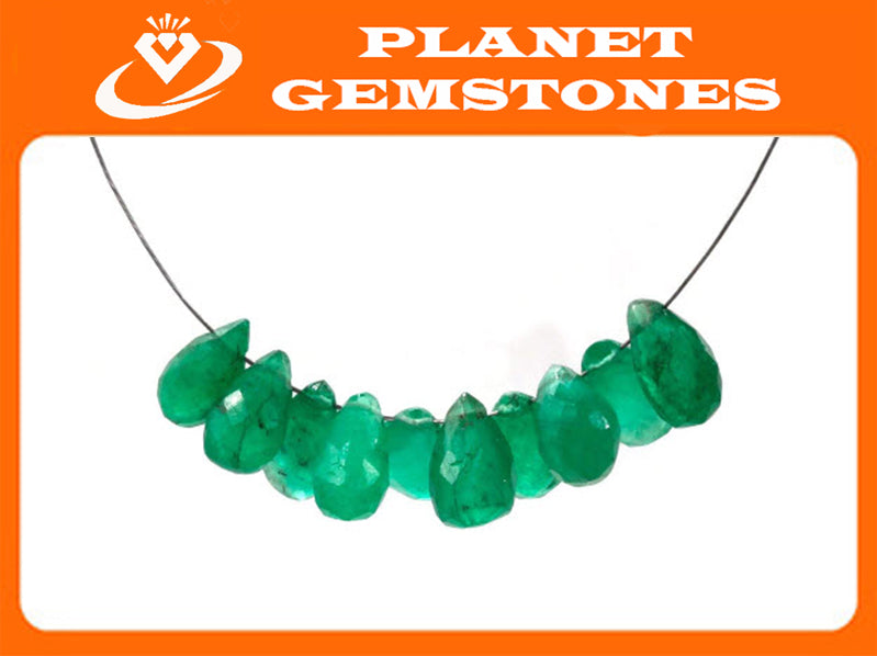 Natural Emerald Necklace Green Emerald Necklace Emerald Beads Green Gemstone beads Emerald stone beads emerald gemstone beads 1.6ct 6-10mm-Emerald-Planet Gemstones