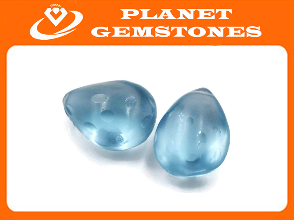 Natural Blue Topaz Gemstone Genuine Blue Topaz November Birthstone DIY Jewelry Supply Loose Blue Topaz , 18x13mm beads drop-Planet Gemstones