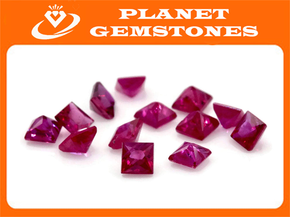 Natural Ruby Gemstone 2.3mm 0.10ct Square Cushion DIY Jewelry Ruby Loose Stone July Birthstone Genuine Ruby-Ruby-Planet Gemstones