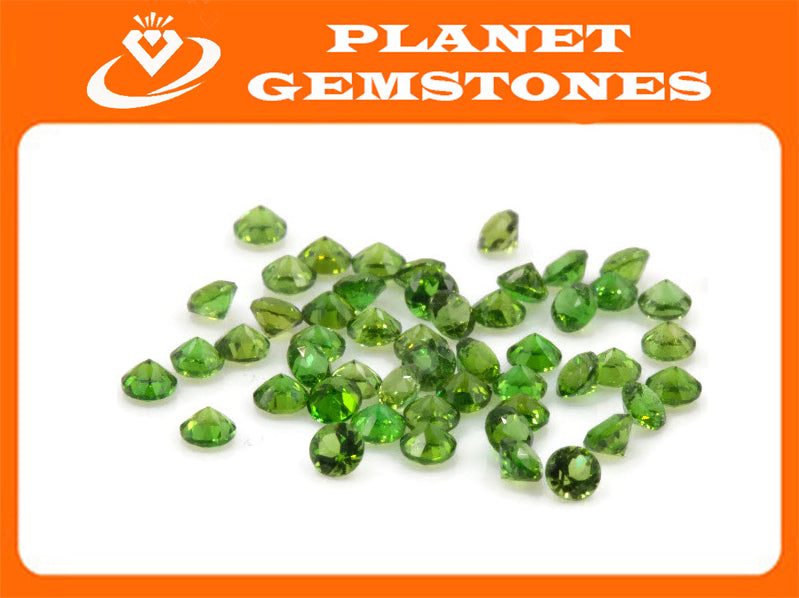 Chrome diopside round 2mm-Planet Gemstones