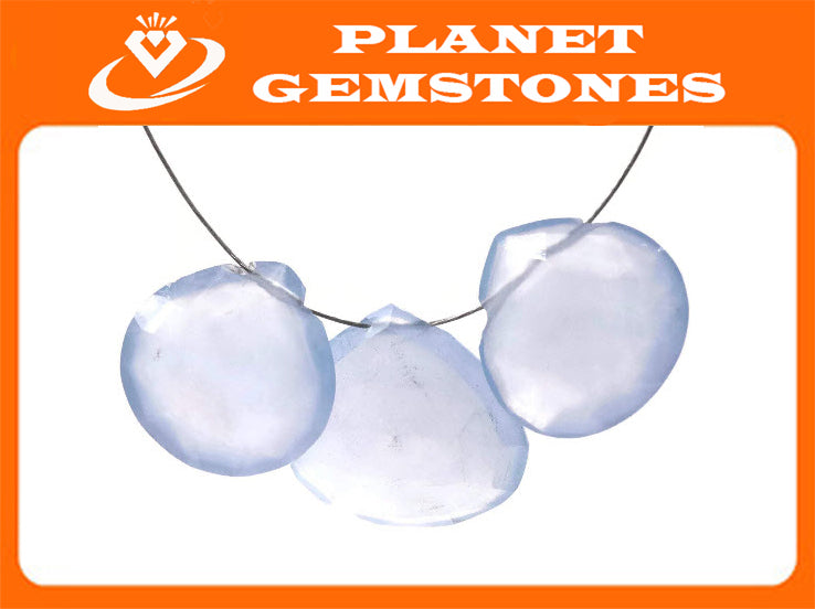 Blue Chalcedony 14mm,15mm-Planet Gemstones