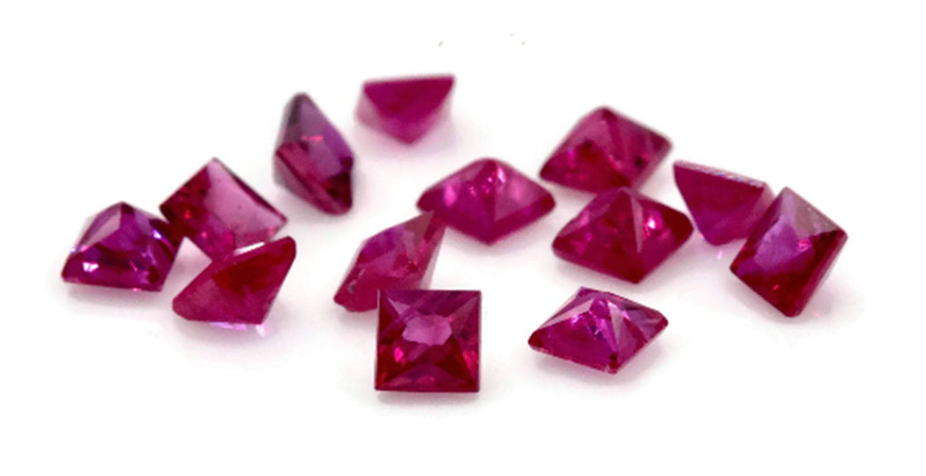 Natural Ruby Gemstone 2.3mm 0.10ct Square Cushion DIY Jewelry Ruby Loose Stone July Birthstone Genuine Ruby-Ruby-Planet Gemstones