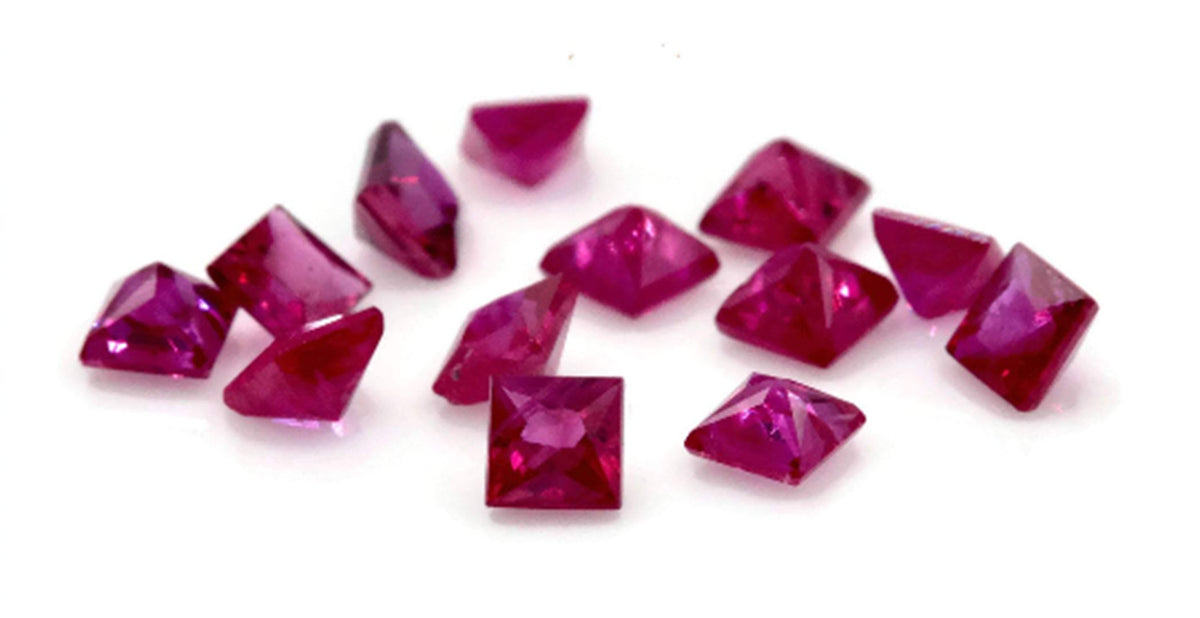 Red Ruby Square 2.3mm Gemstone - Precious Gemstone Deals