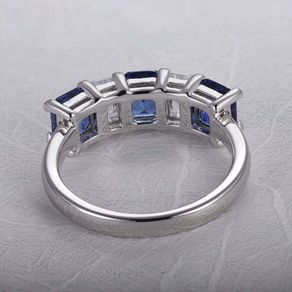 Women's versatile sapphire band ring