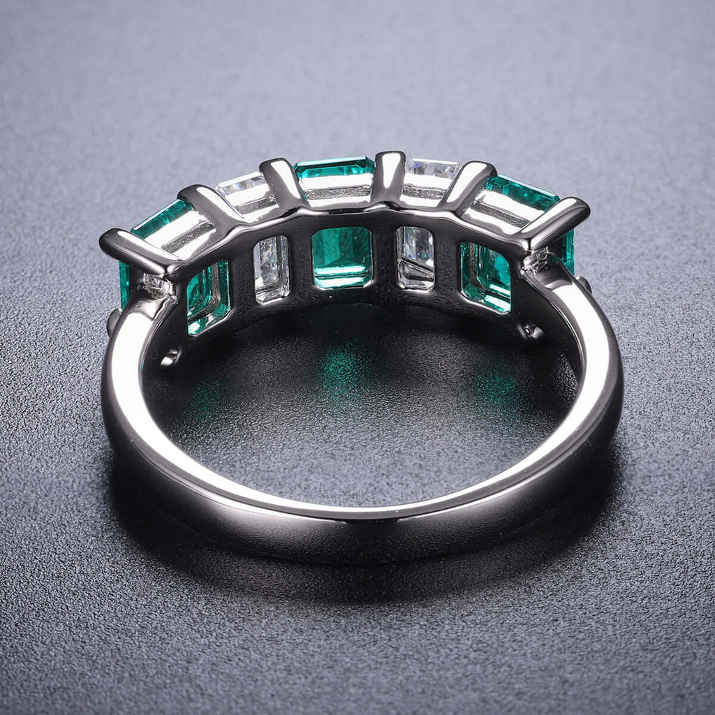 Women's Emerald semi band reversible ring SKU 6142090-Planet Gemstones