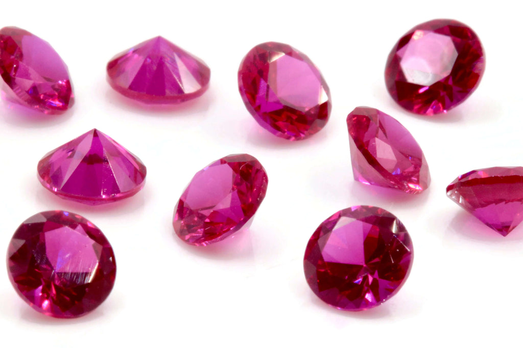 Red Cubic Zirconia round shape-cubic zirconia-Planet Gemstones
