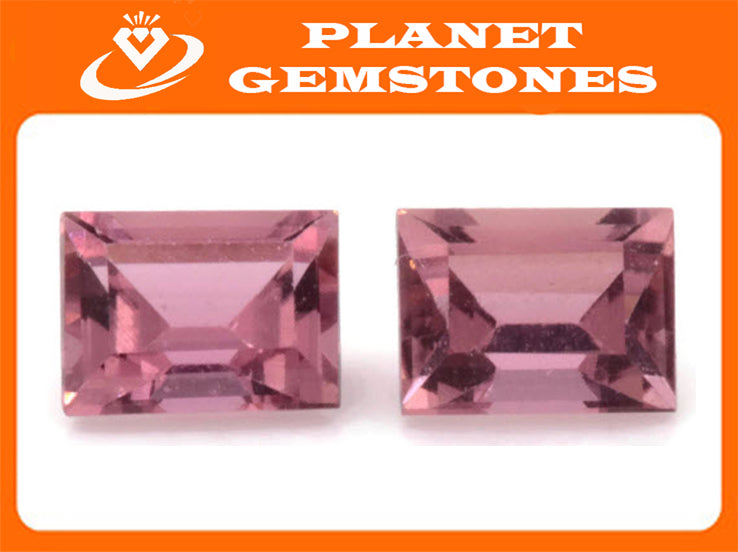 Natural Tourmaline Pink Tourmaline October Birthstone DIY Jewelry Supply Black Tourmaline Tourmaline Pink 0.51ct 4x3mm 2pcs Set-Tourmaline-Planet Gemstones