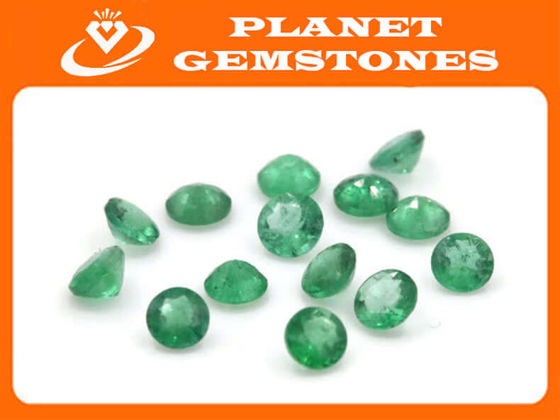 Emerald Natural Emerald May Birthstone Zambian Emerald Round Emerald Diy Jewelry Supplies Emerald Gemstone 0.15ct 3.5mm Emerald green-Emerald-Planet Gemstones