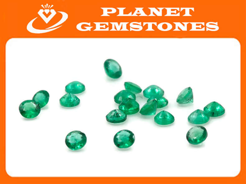 Emerald Natural Emerald May Birthstone Zambian Emerald Round Emerald Gemstone Diy Jewelry Supplies DIY Jewelry 0.03ct 2mm Emerald green-Emerald-Planet Gemstones