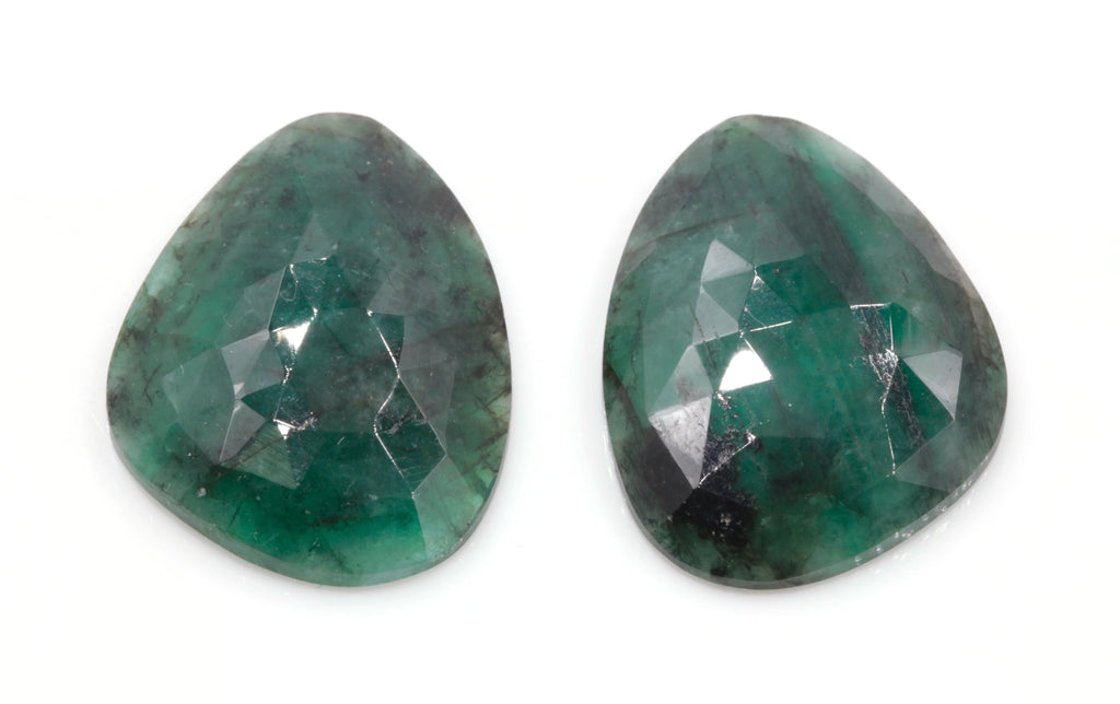 Natural Emerald Slice 26x19mm May Birthstone Emerald Green Natural Emerald Rose Cut Emerald Gemstone SKU:114520-Emerald-Planet Gemstones