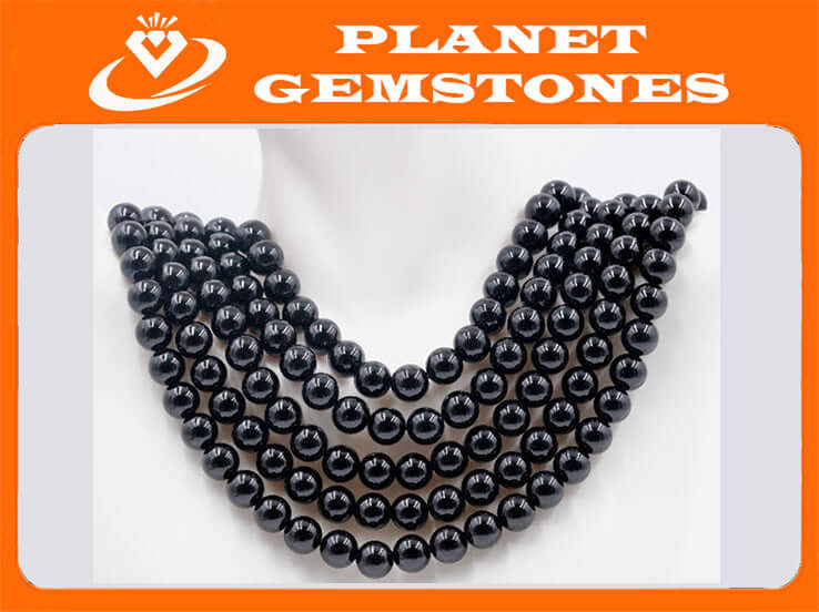 Black ONYX, Round Polished, 8mm, 6mm, 4mm, 15-16 Inches, DIY Jewelry 8788,8789,8790 DIY Jewelry Supplies-Planet Gemstones