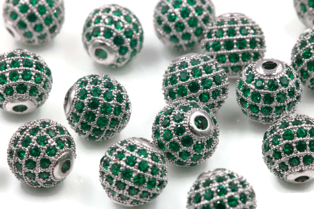 Micro Pave Beads Round 10mm-Beads-Planet Gemstones