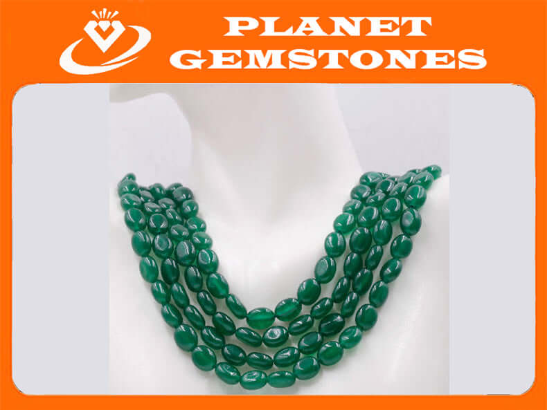 Genuine Emerald Quartz Beads Emerald Necklace Green gemstone Beads Emerald Gemstone Beads Green Jade Necklace Jade Bead Necklace SKU:113273,113274-Emerald-Planet Gemstones