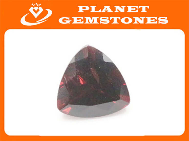 Garnet Natural Garnet January Birthstone Faceted Garnet Garnet gemstone Purple garnet DIY Red Garnet gemstone 8 mm Trillion 2.3ct-Planet Gemstones